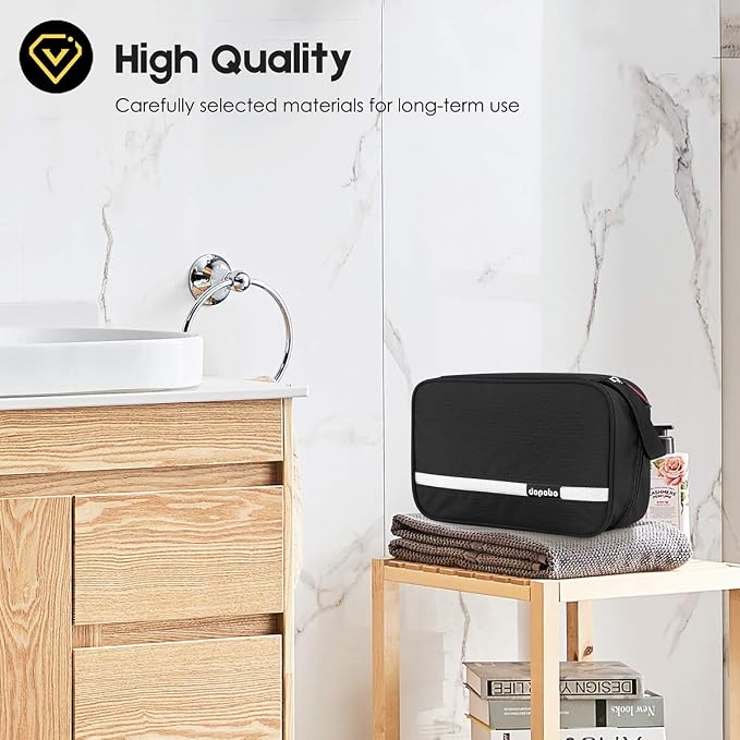 Travel Toiletry Bag for Women, Dopp Kit for Men, Waterproof Makeup Bag Shaving Bag with Hanging Hook, Portable Toiletry Organizer for Traveling and Camping - Image 7