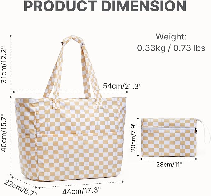 G4Free Large Beach Bag Waterproof Sandproof, Zipper Pool Tote for Women | XL Large Capacity, with Wet Compartment, Foldable Packable with A Pouch, for Swim Travel Grocery - Image 4
