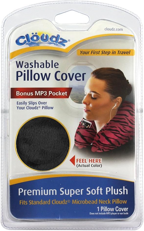 Washable Travel Neck Pillow Cover - Black - Image 3