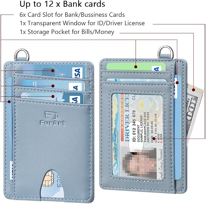 FurArt Slim Minimalist Wallet RFID Credit Card Holder for Men | slim minimalist compact rfid id window thin - Image 6