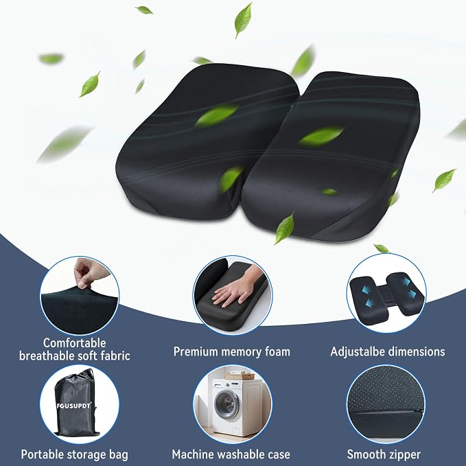Adjustable Seat Cushion, Memory Foam Office Chair Cushion, Car Seat Cushion, Foldable Travel Cushion for Tailbone Pain, Sciatica Pain Relief, Lifting Cushion for Sitting, Driving, Traveling(Small) - Image 2