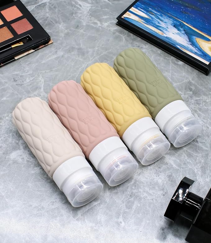 3.4oz Silicone Travel Bottles for Toiletries Refillable Liquid Accessories | for Shampoo and Conditioner, TSA Approved Leakproof Squeeze Bottles Travel-friendly with Labels/Clear Bag - Image 6