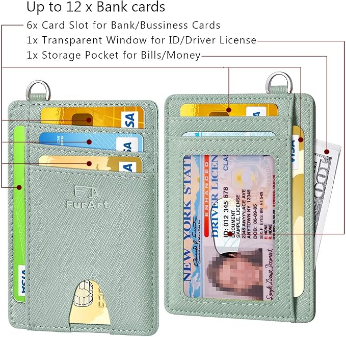 FurArt Slim Minimalist Wallet RFID Credit Card Holder for Men | slim minimalist compact rfid id window thin - Image 6