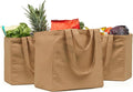 VeraMia Canvas Grocery Bag 3pc XL Set with Real Pockets, Long Shoulder Strap and Short Handle. Heavy Duty, Foldable, Washable by VeraMia