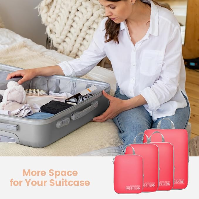 Cambond Compression Packing Cubes for Travel - Luggage Suitcase Organizer | Compression Zip Design for Space-saving, Expandable, Lightweight, Keep Clothes Sorted, Luggage Space Tidy, Carry on Pack Fast - Image 8