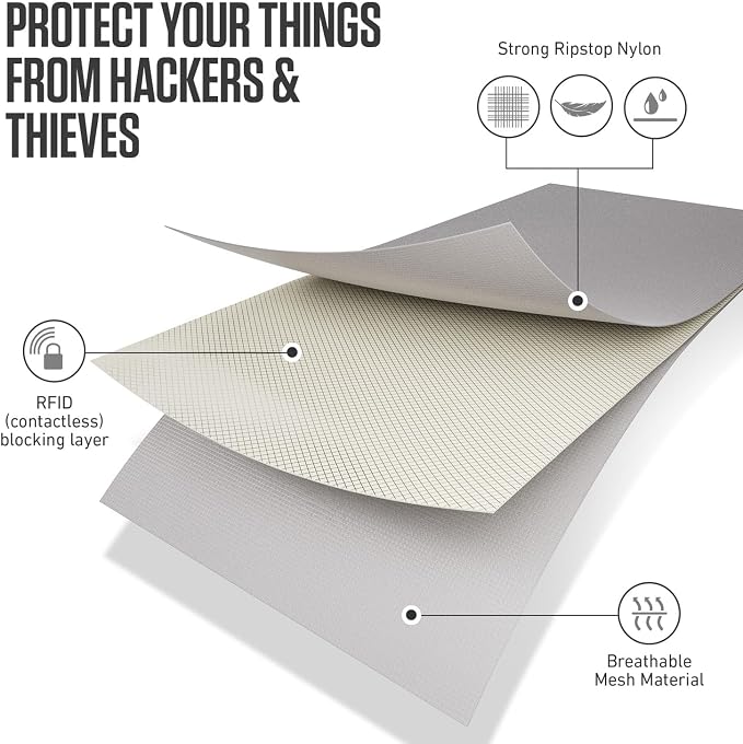 VENTURE 4TH Travel Neck Wallet, RFID Blocking Passport Holder -Sleek Silver - Image 5