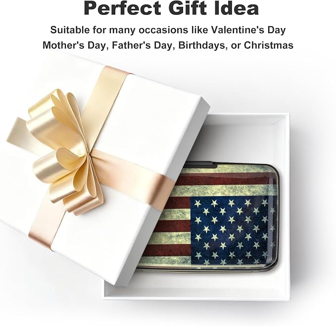 Mini RFID Aluminum Wallet Credit Cards Holder Business Card Case Metal ID Case for Men Women (Flag) - Image 7