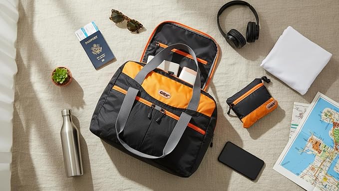 Packable Tote Bag Extra Small Duffel Bag Carry On Under Seat 20L Foldable | Nylon Packable Bag Travel Light Mens Personal Item Travel Bag Airplane Purse Carry On Bag for Women to Stand On Suitcase - Image 6