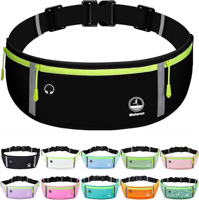Running Belt Slim Fanny Pack Jogging Pouch Phone Holder Waist Pack - Black by Unknown
