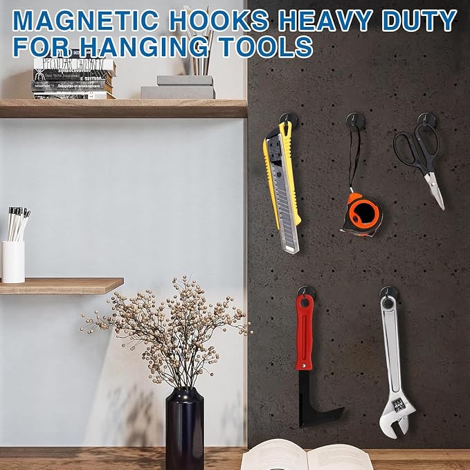 LOVIMAG Magnetic Hooks, Cruise Essentials 2026, 45 Pack-50LBS | Heavy Duty Strong Magnet Hook for Cruise Cabin, Refrigerator Fridge, Ship, Classroom, Kitchen Grills, Black - Image 7