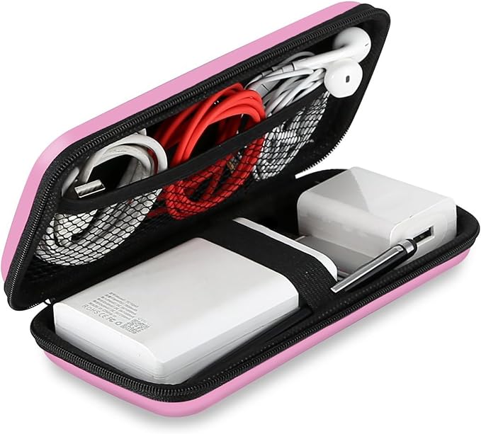 iMangoo Travel Essential Electronics Organizer Charger Case Carrying Pouch | 6.5x3.2x1" Power Bank Tech Accessories Protective Storage Shockproof Portable Purse Men Women School Office Trips Must Have by iMangoo