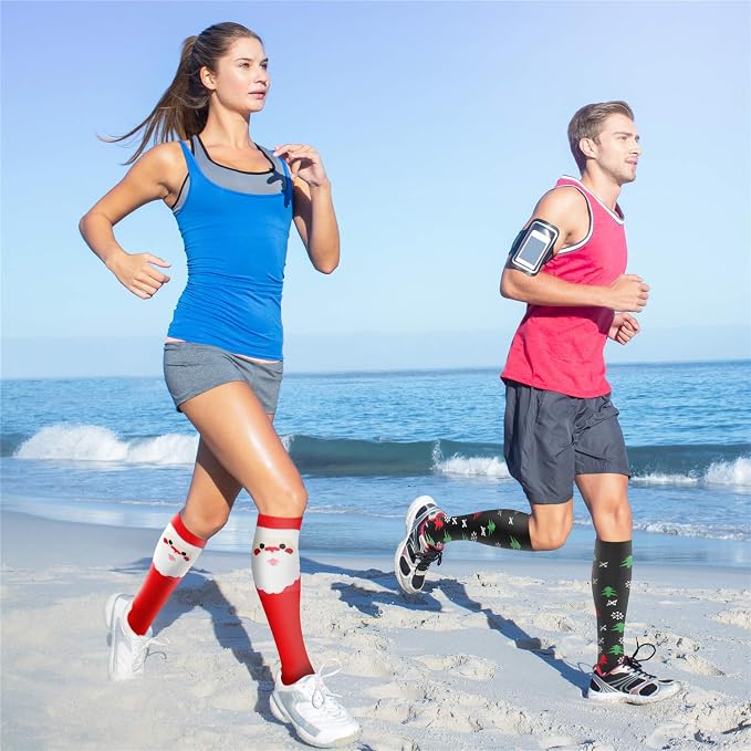 QUXIANG Compression Socks for Women & Men 15-20 mmHg, Best for Medical, Nursing, Running, Athletic, Varicose Veins, Travel - Image 3