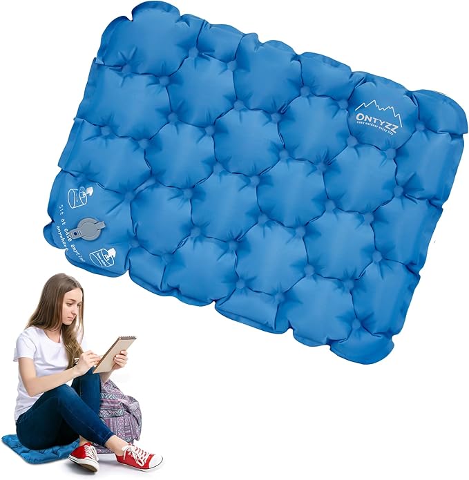 Inflatable Seat Cushion Lightweight Airplane Seat Cushion | Stadium Seat Travel Cushion for Climbing Hiking Office Airplane by OTNYZZ