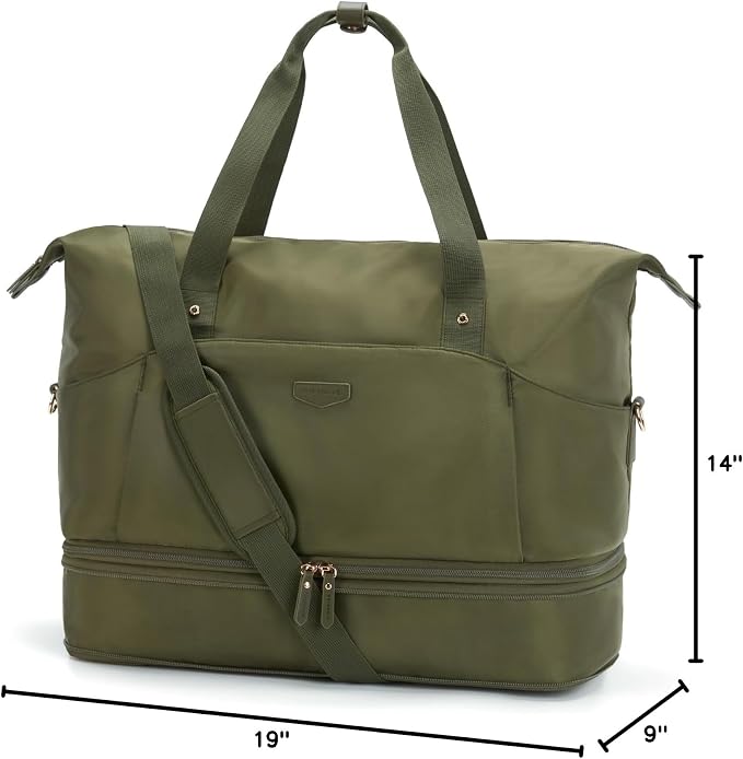 Missnine Weekender Bag for Women, Foldie Travel Bag Expandable with Shoes Compartment Travel Duffel 50L Carry on Overnight Gym - Image 7