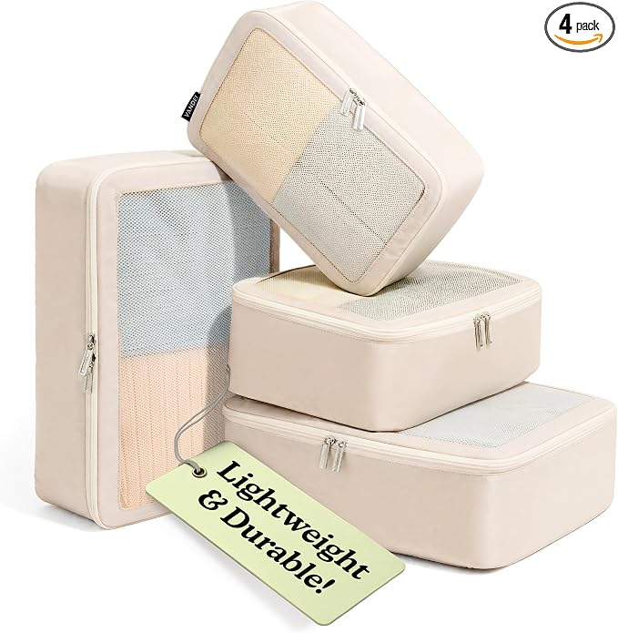 Vandel TSA-Friendly Packing Cubes for Carry On, Mesh Suitcase Organizer Bag | Professional Travel Organizer Bags for Women with Mesh Panel, Small Packing Cubes with Durable Zippers, Luggage Cube Set of 4 by VANDEL