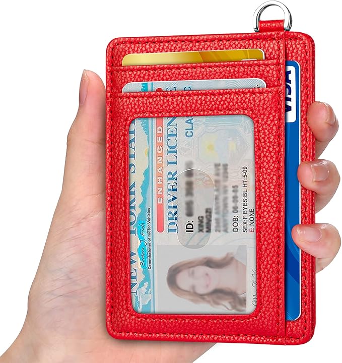 Slim Minimalist Front Pocket Wallet, RFID Blocking Credit Card Holder Wallet with Detachable D-Shackle for Men Women - Image 2