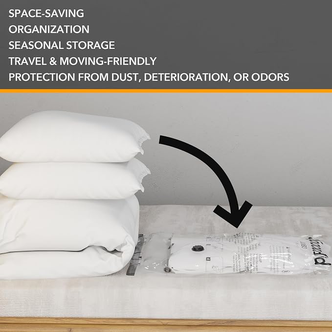 SpaceAid 14 Pack Vacuum Storage Bags with Electric Air Pump, Space Saver Sealer Compression Bags for Comforters, Blankets, Pillows, Bedding, Clothes (4 Jumbo/4 Large/3 Medium/3 Small) - Image 2