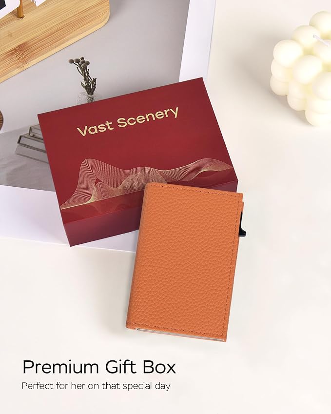 RFID Wallet for Women - Small Minimalist Trifold | 2026 Trendy Vibrant Orange, Anti-Theft Pop Up Card Holder, Ultra Slim Fits Most Bags, Holds 11 Cards 10+ Bills, Gift for Her - Image 7