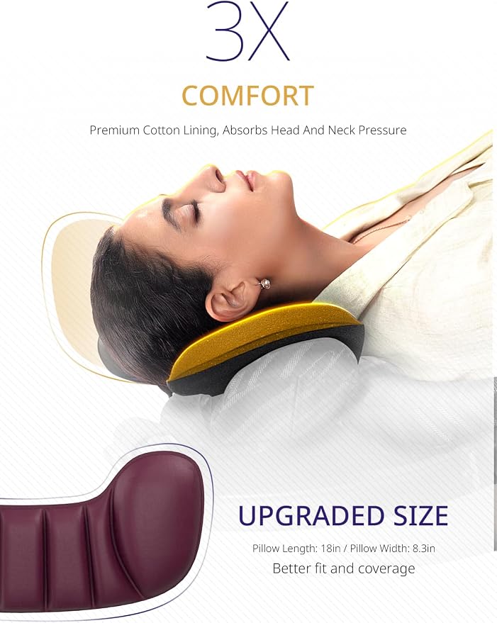 Travel Pillow, Airplane Neck Pillow & 3D Eye Mask for Long Flight | Oversized Plane Head Strap for Sleep, 360°Support Headrest, Stop Bobblehead, Ultimate Travel Essentials for Men Women Red - Image 5
