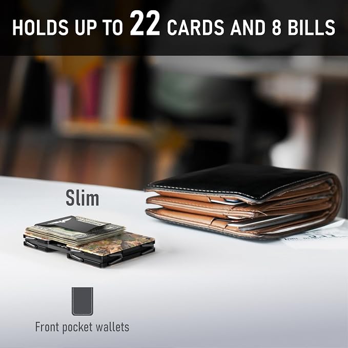 Lenvoten Upgraded Hinged Minimalist Wallet for Men, RFID Blocking Wallet | Slim Metal Aluminum, Credit Card Holder, Money Clip Holds 20 Cards, Premium Scratch-Resistant Finish, Ideal Gift for Men - Image 2