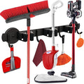 ULIBERMAGNET Magnetic Mop Broom Holder,Heavy Duty Movable Magnetic Broom Holder Rack,Anti-slip Wall Mounted Utility Storage Mop Shovel Hanger for Garage, Kitchen, Laundry, Garden(3 Racks / 4 Hooks) by ULIBERMAGNET
