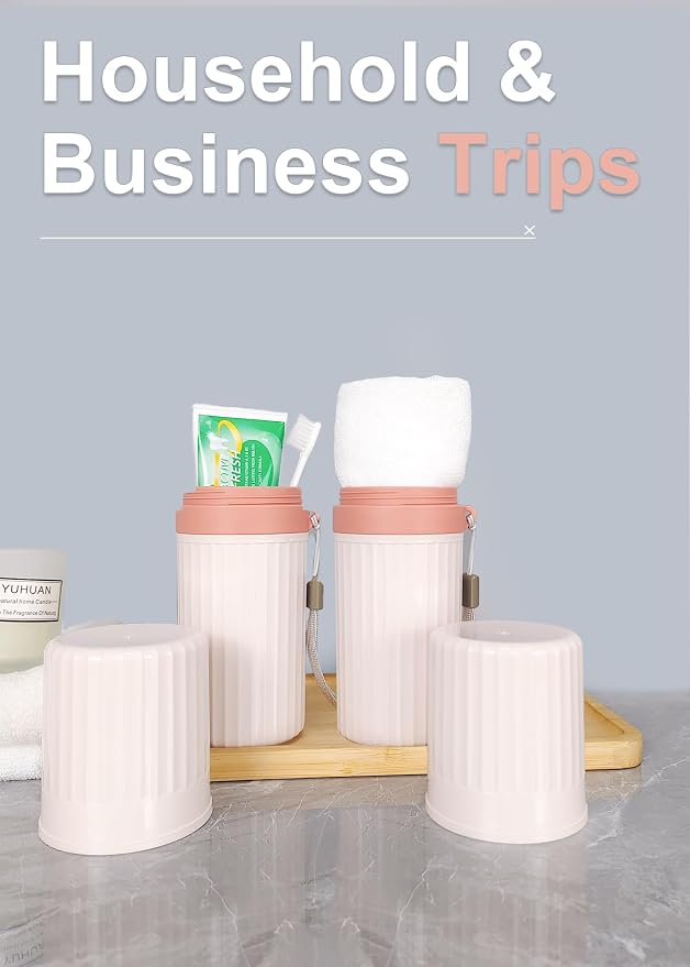 Toothbrush Travel Case, Pink Toothbrush Holder Travel | Large Travel Toothbrush Cup Case, Portable Travel Toothbrush Container for Traveling, Camping, Business, and School - Image 6