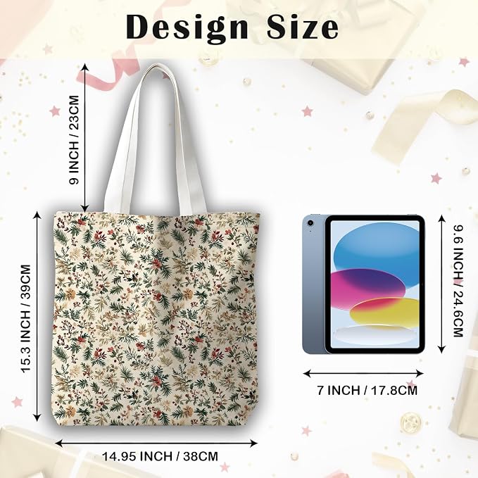 JINYO Preppy Canvas Tote Bag, Inspirational Tote Bags for Women - Image 6