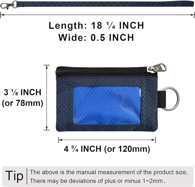 CHENSPRX Minimalist RFID Blocking Small Wallet with ID Window,WaterResistant Zip Id Case Wallet with Lanyard Keychain for Cards,Cash,Travel,Women,Men - Image 5