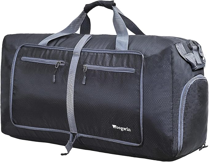 Woogwin Travel Duffel Bag Large Foldable Waterproof Overnight Bag for Beach Swim Bags Pool Sports Gym by woogwin