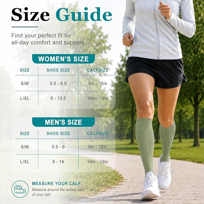 COOLOVER Copper Compression Socks for Women and Men(6 Pairs)-Best Support for Running, Athletic, Travel - Image 7
