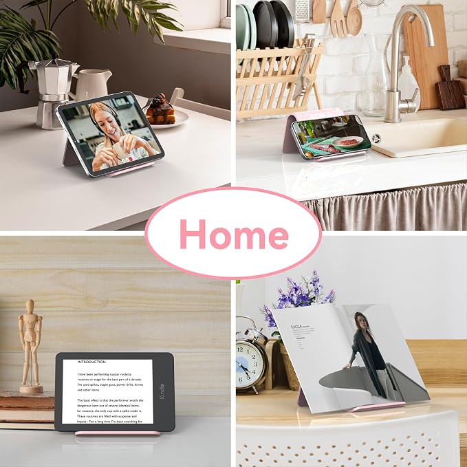 Airplane Phone Holder, Foldable Flexible Silicone Phone Stand | Tablet Mount for Flying, Home Office, Desk and Bedroom, Compatible with iPhone, Smartphones for Hands-Free Viewing, Pink - Image 6