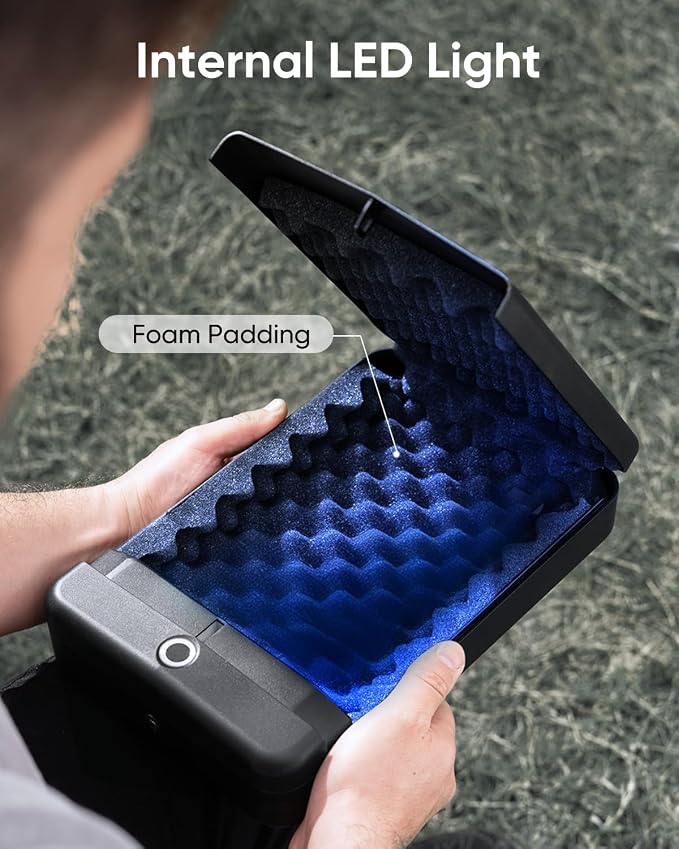 Gun Safe for Handgun Small Biometric Pistol Safe Fingerprint Quick Access Portable Gun Lock Box for Cars Travel Nightstand Bedside - Image 5