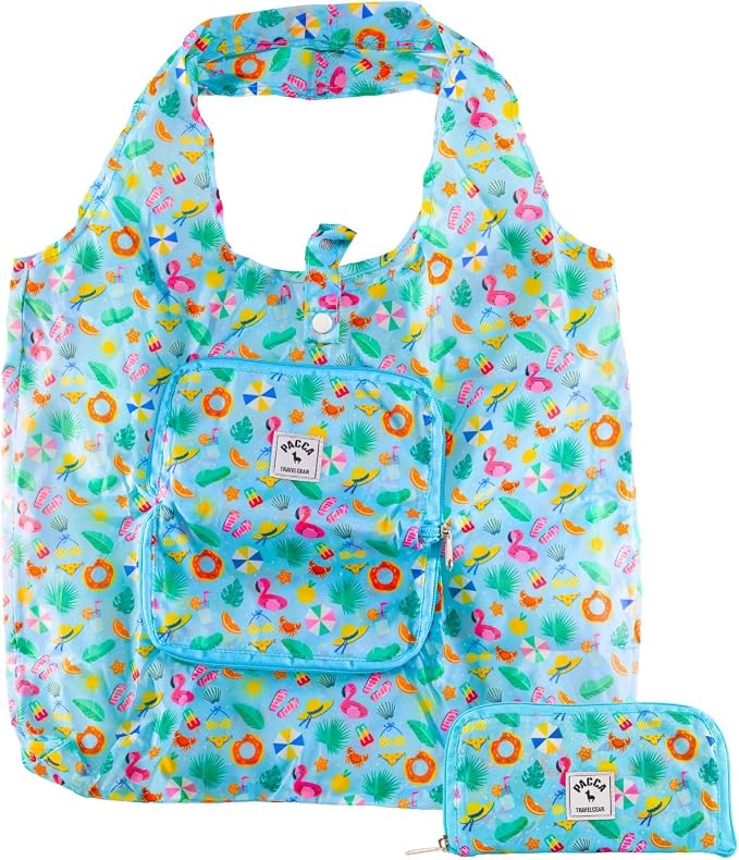 Pacca Packable Tote Bag Travel Shopping Bag Foldable Tote Bag for Travel, Grocery, Beach, Cruise Ultra Light Tote by Pacca