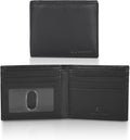 VALENCHI Genuine/Real Leather Bifold Wallet For Men - RFID Blocking/Protected Men's Slim Wallet - Christmas Gifts For Men (Black Nappa BF01) by VALENCHI