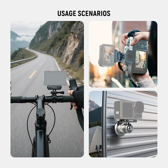 NEEWER Action Camera Accessories Kit Compatible with DJI Osmo Action 5 Pro/4/3, Cold Shoe Mount, Quick Release Magnetic Mount & Ball Head Adapter, AC011+AC012+ AC013, Dark Gray - Image 6