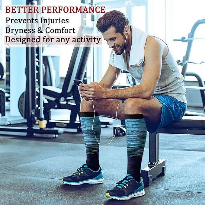 CHARMKING Compression Socks for Women & Men Circulation (8 Pairs) 15-20 mmHg Best Calf Socks Support for Athletic Cycling - Image 3
