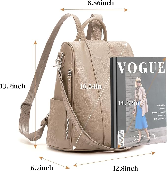 Genuine Leather Backpack Purse for Women Anti-theft Fashion Backpack Bags - Image 4