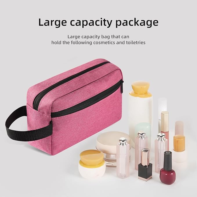 Icramsy Travel Toiletry bag Toiletry bag for women men Hanging Cosmetic bag Travel accessories for Women Men (Rosy) - Image 4