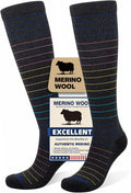 Merino Wool Compression Socks for Women & Men, 20-30 mmHg Knee High Dryarn Socks for Flying, Travel by Unknown