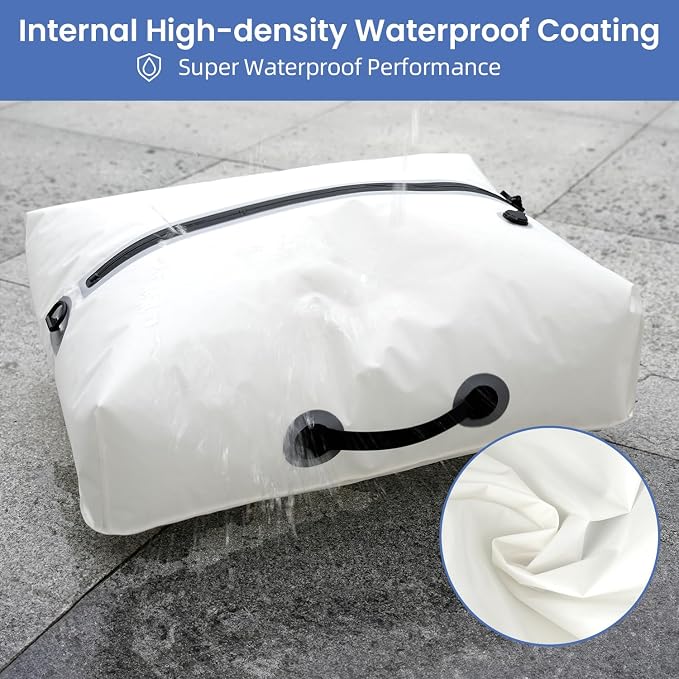 BAGAIL TPU Vacuum Bag for Travel, Reusable Compression Bag with IPX8 Waterproof Zipper, Save Space for Suitcase, Backpack and Carry on (Cream, ExtraLarge, With Pump) - Image 8