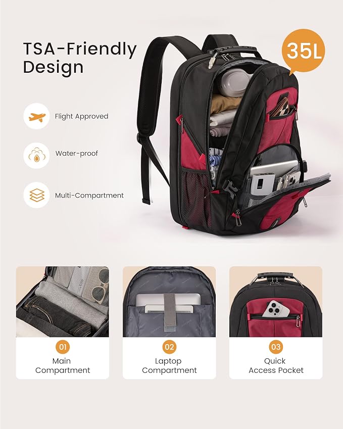 LOVEVOOK Large Laptop Backpack for Men,17.3Inch Heavy Duty Travel Backpack | TSA-Friendly with Anti-Theft,Carry On Flight Approved,College Work Bookbag,Water Resistant Business Backpack for Men Women - Image 2