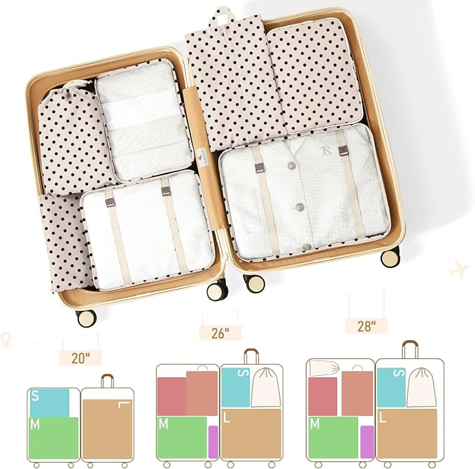 Packing Cubes for Travel - 8 Set Luggage Organizer Bags for Family, Mesh Breathable Packing Cubes for Suitcases Durable Travel Essentials Bags Set - Image 3
