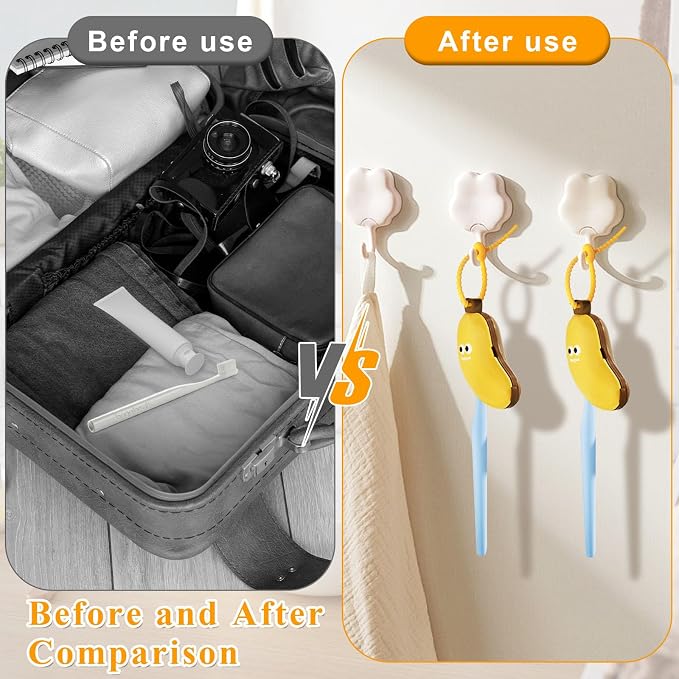 Banana Toothbrush Case, 2 Pack Portable Travel Toothbrush Holder with Silicone Paste Dispenser, Hanging Toiletry Organizer for Travel, Camping, Outdoor (Yellow) - Image 3