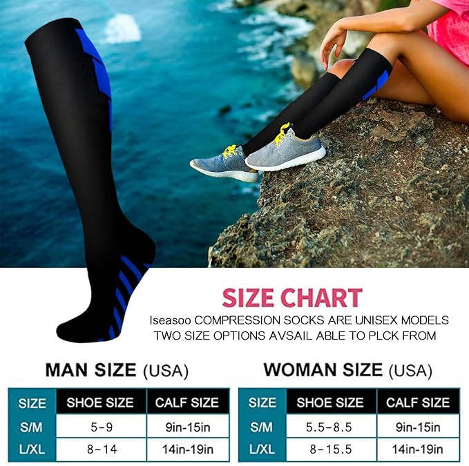 Copper Compression Socks 15-20 mmHg for Men & Women 8 Pairs – Circulation Support for Nurses, Travel, Running, Hiking, Soccer - Image 6