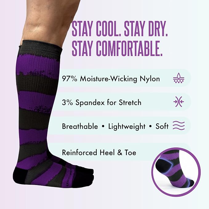 Crazy Compression Socks, Comfortable Support Socks for Recovery, Travel, Hiking, and Long-Hour Comfort w/Fun Designs - Image 5