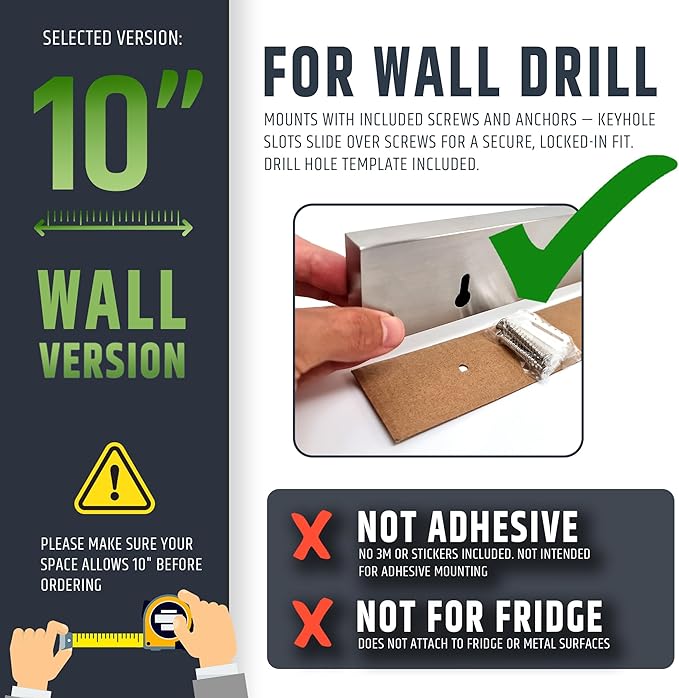 Premium 10 Inch Stainless Steel Magnetic Knife Holder For Wall - Professional Magnetic Knife Strip - Space-Saving Knife Rack/Knife Bar With Powerful Magnetic Pull Force (Upgraded Version) - Image 3