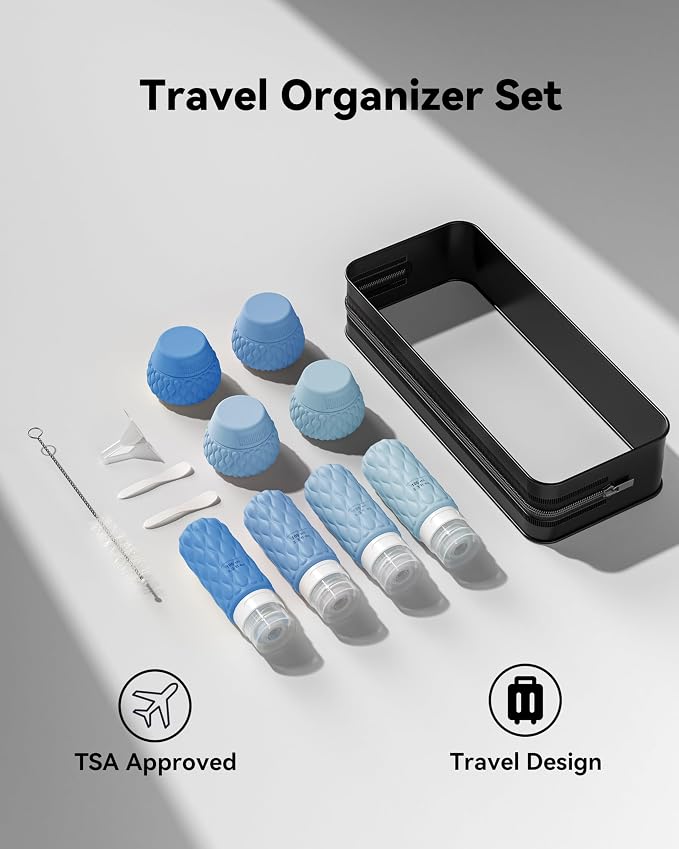 Travel Bottles for Toiletries Silicone Travel Size Containers 3.4oz 1.7oz | Travel Essentials TSA Approved Leakproof Refillable Squeeze Bottles with Labels/Clear Bag for Shampoo, Conditioner, Creams - Image 7