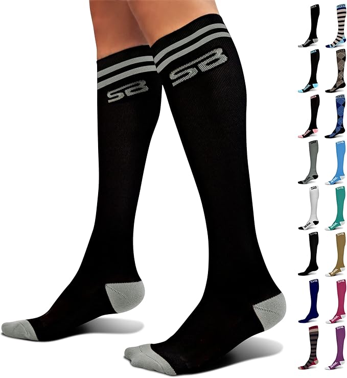SB SOX Compression Socks for Men & Women (20-30mmHg) | Best Quality Compression Socks for Flying, Medical, Sports, Wide Calf Fit, Pregnancy, and Daily Wear. Trusted since 2016. by SBSOX