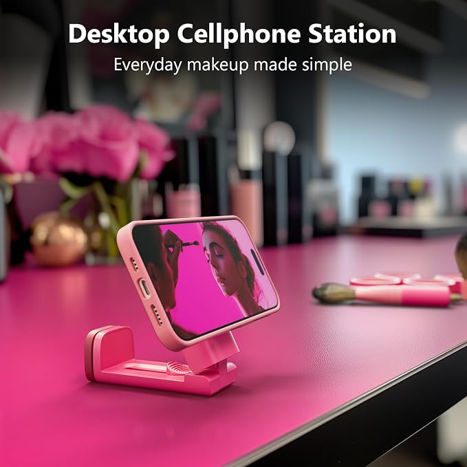 MiiKARE Magnetic Airplane Phone Holder Mount for Magsafe, Barbie Pink | Universal Hands-free Phone Holer with 360° Rotation for Flying, Accessory Travel Must Haves Phone Stand for Desk, Tray Table - Image 7