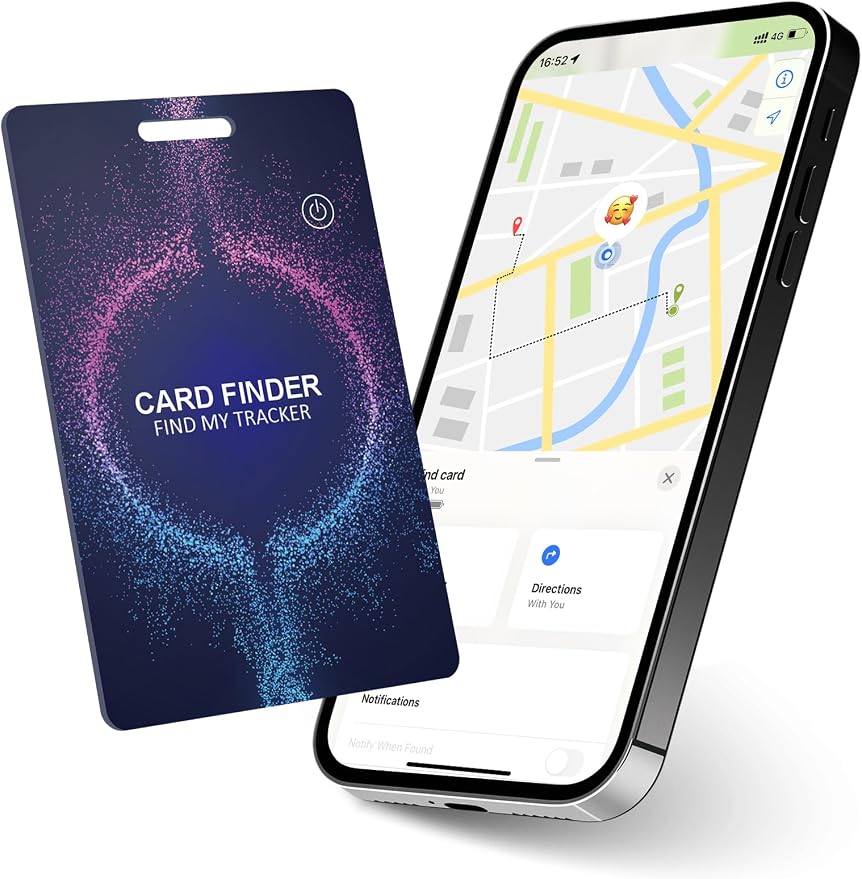 Wallet Tracker Card， Tracking Card for Luggage Tags, Rechargeable Thin GPS Smart Finder for Luggage Tag,Passports and More Phone Finder(iOS Only) (Purple) by ZGAGFZ